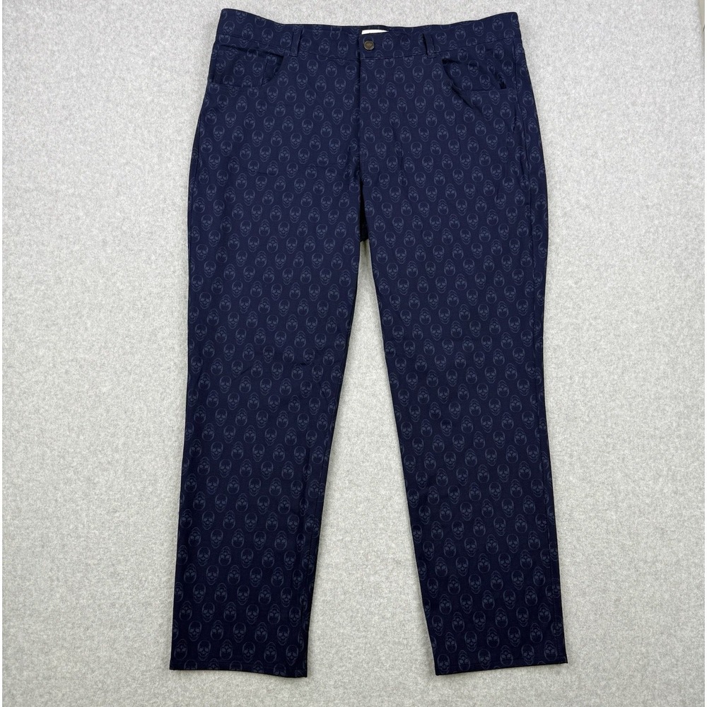 Peter Millar Pants Mens 40x30 Navy Skull All Over Print Performance Golf Stretch